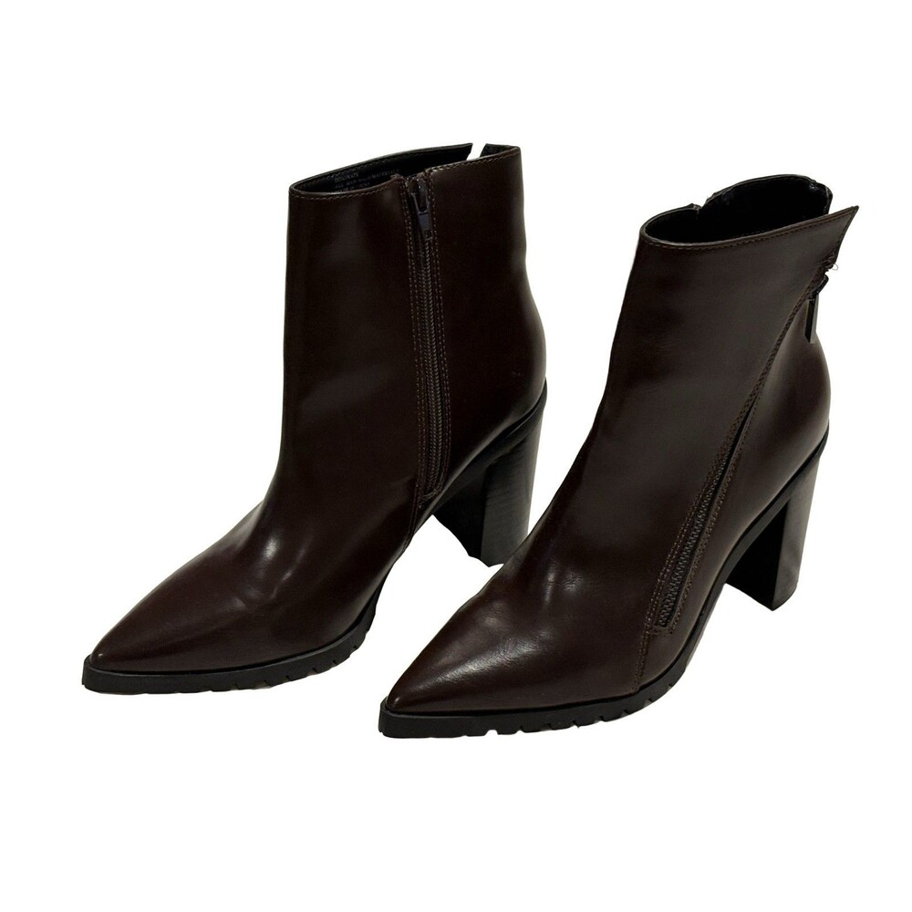 Charles by Charles David Dominate Ankle Boots Dark Brown 7M Pointed Toe Block